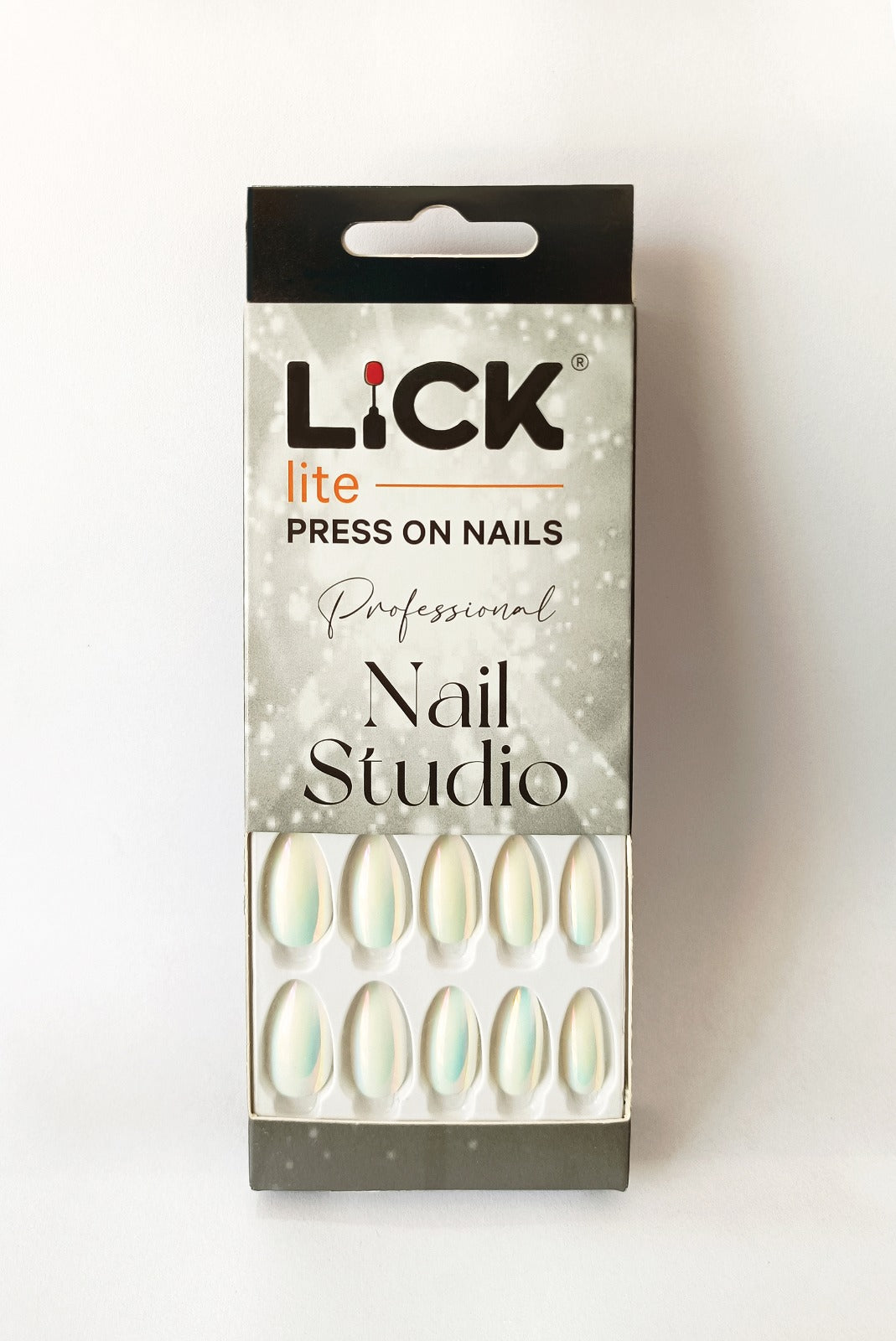 Lick Lite! Stick On Nails | Reusable False/Artificial/Fake Stick on Nails - Holographic  - 14 pcs