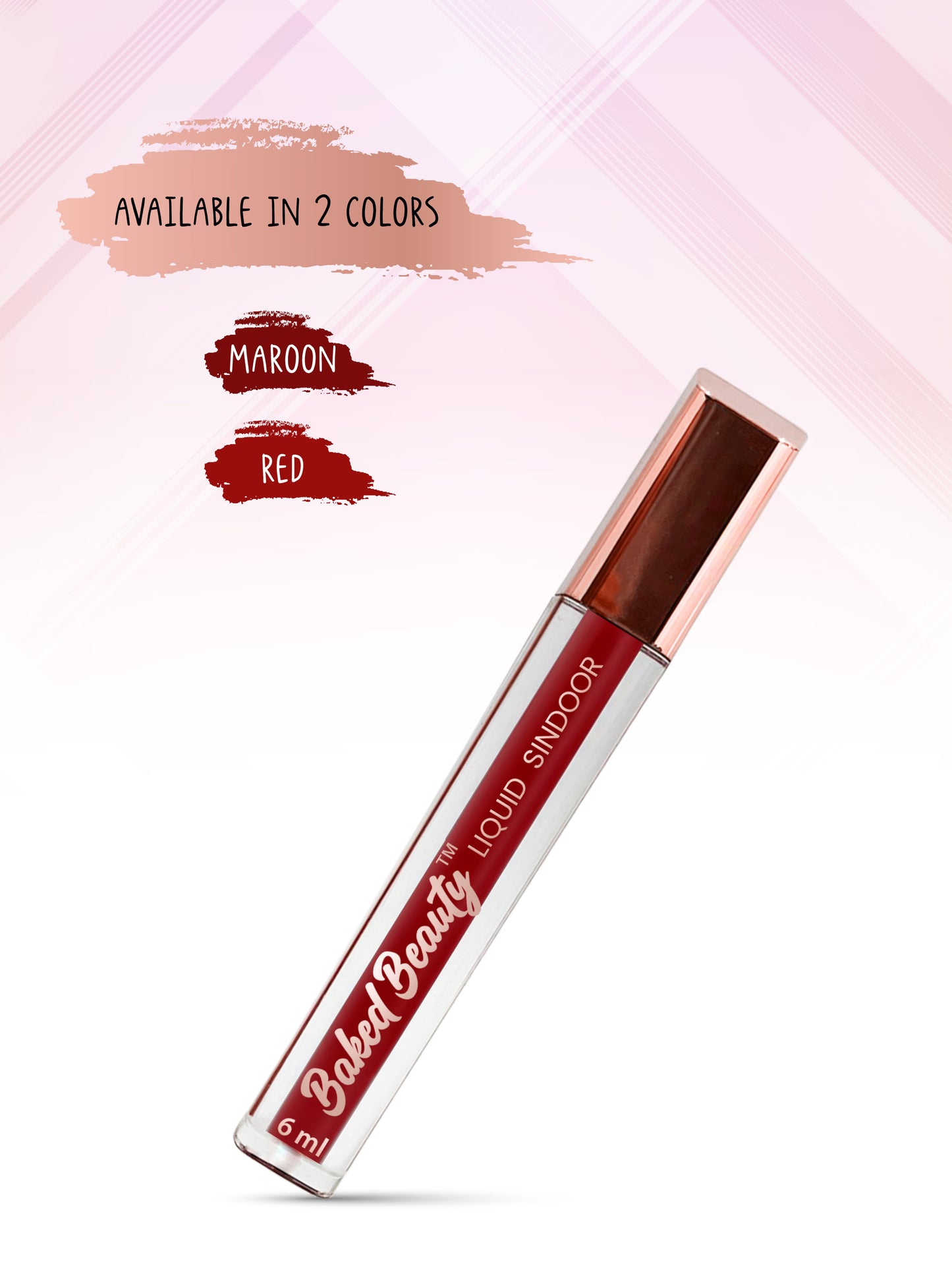 Liquid Sindoor with Long Lasting Wear, Smudge proof and Quick Dry Formula, Deep Red - 6ml