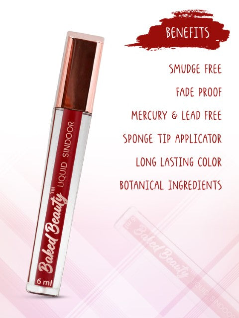 Liquid Sindoor , Smudge Proof & Sweatproof, Instant Drying & Long Lasting, Maroon, 6 ml