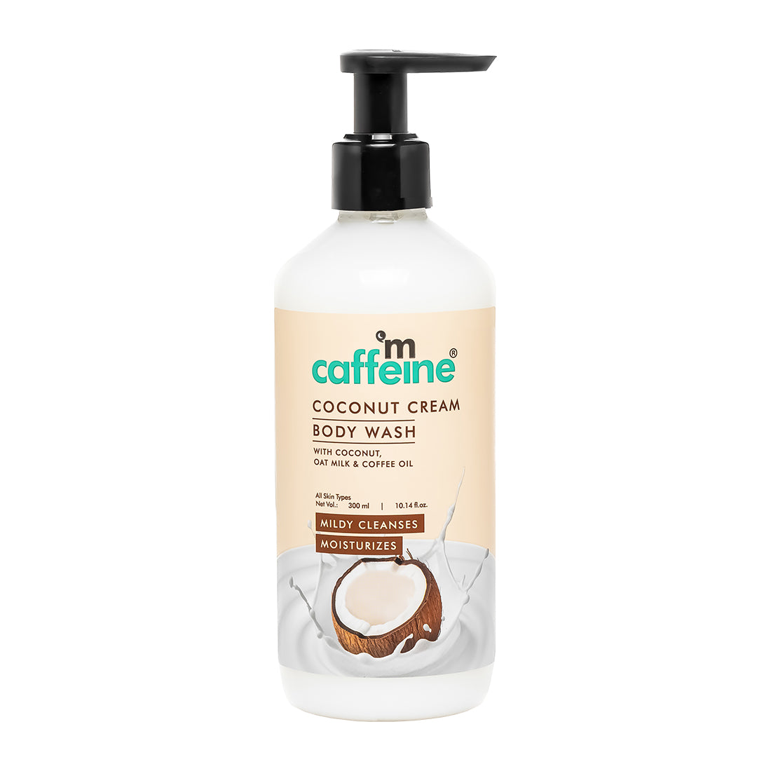 mCaffeine Coconut Cream Body Wash with Calming Coconut Aroma, Mildly Cleansing for Soft & Smooth Skin - ( Pack of 2 )