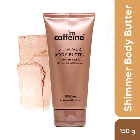 mCaffeine Shimmer Body Butter with Cocoa Butter for Shimmery & Glowing Skin | Limited Edition - 150 g