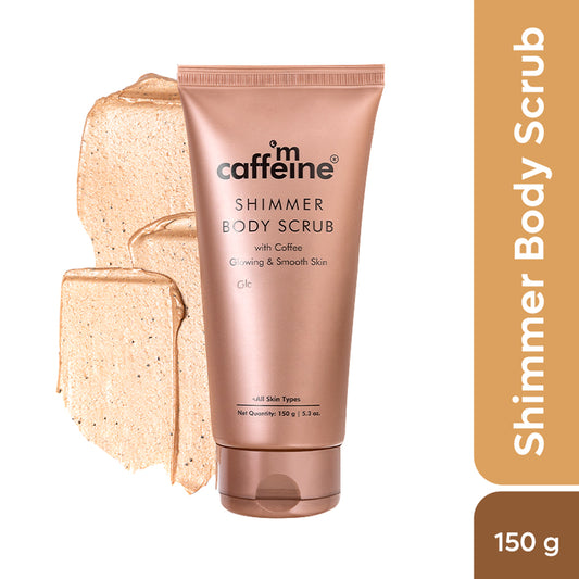 mCaffeine Shimmer Body Scrub with Coffee for Smooth & Glowing Skin | Limited Edition - 150 g