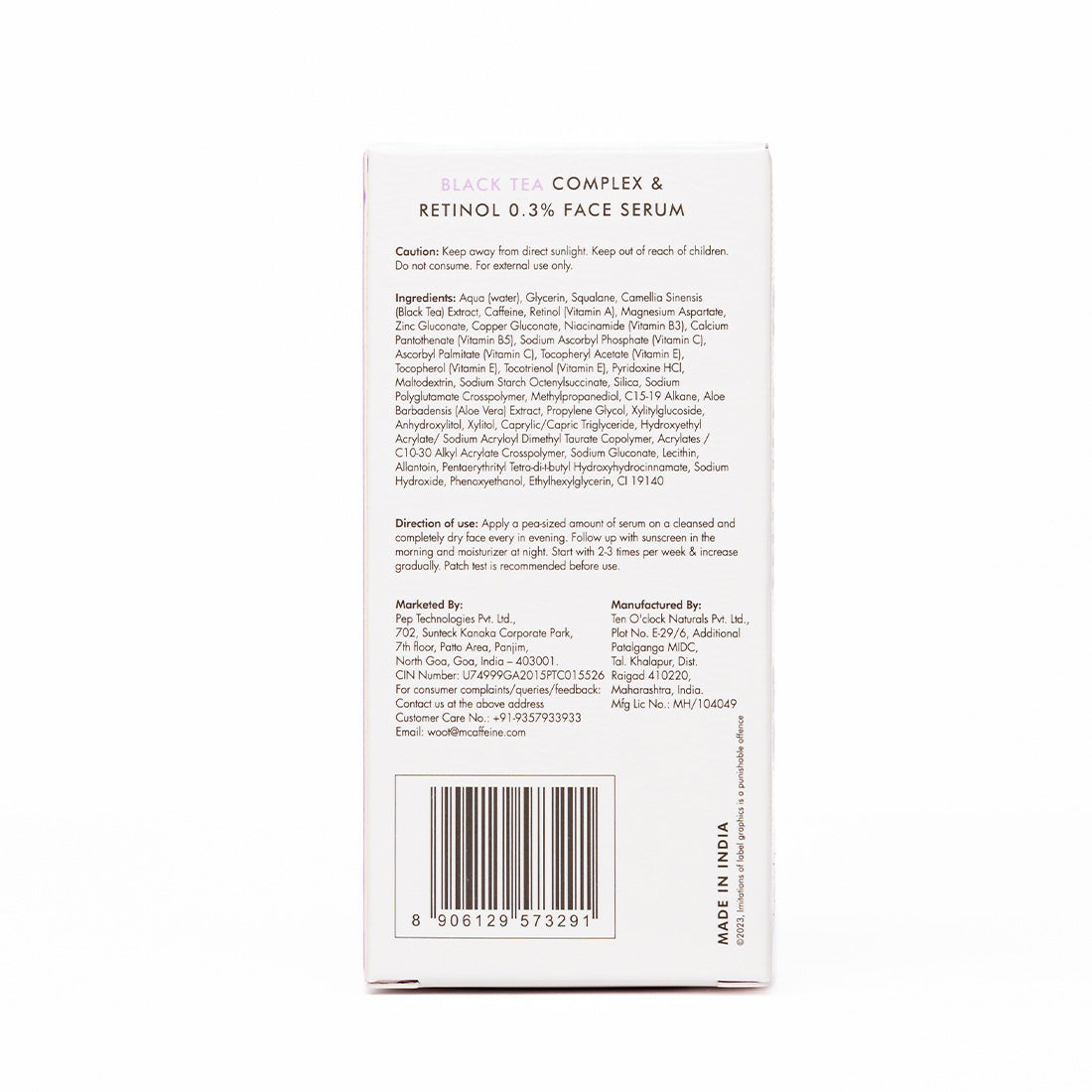 mCaffeine Retinol 0.3% & Black Tea Complex™ Anti Ageing Face Serum for Fine Lines & Wrinkles | Fights Signs of Ageing & Boosts Collagen by 80% - 20 ml