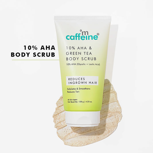 mCaffeine 10% AHA & Green Tea Body Scrub - 120 gm