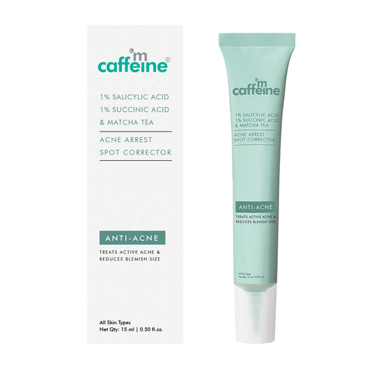 mCaffeine 1% SALICYLIC ACID 1% Succinic Acid & MATCHA TEA ACNE ARREST SPOT CORRECTOR