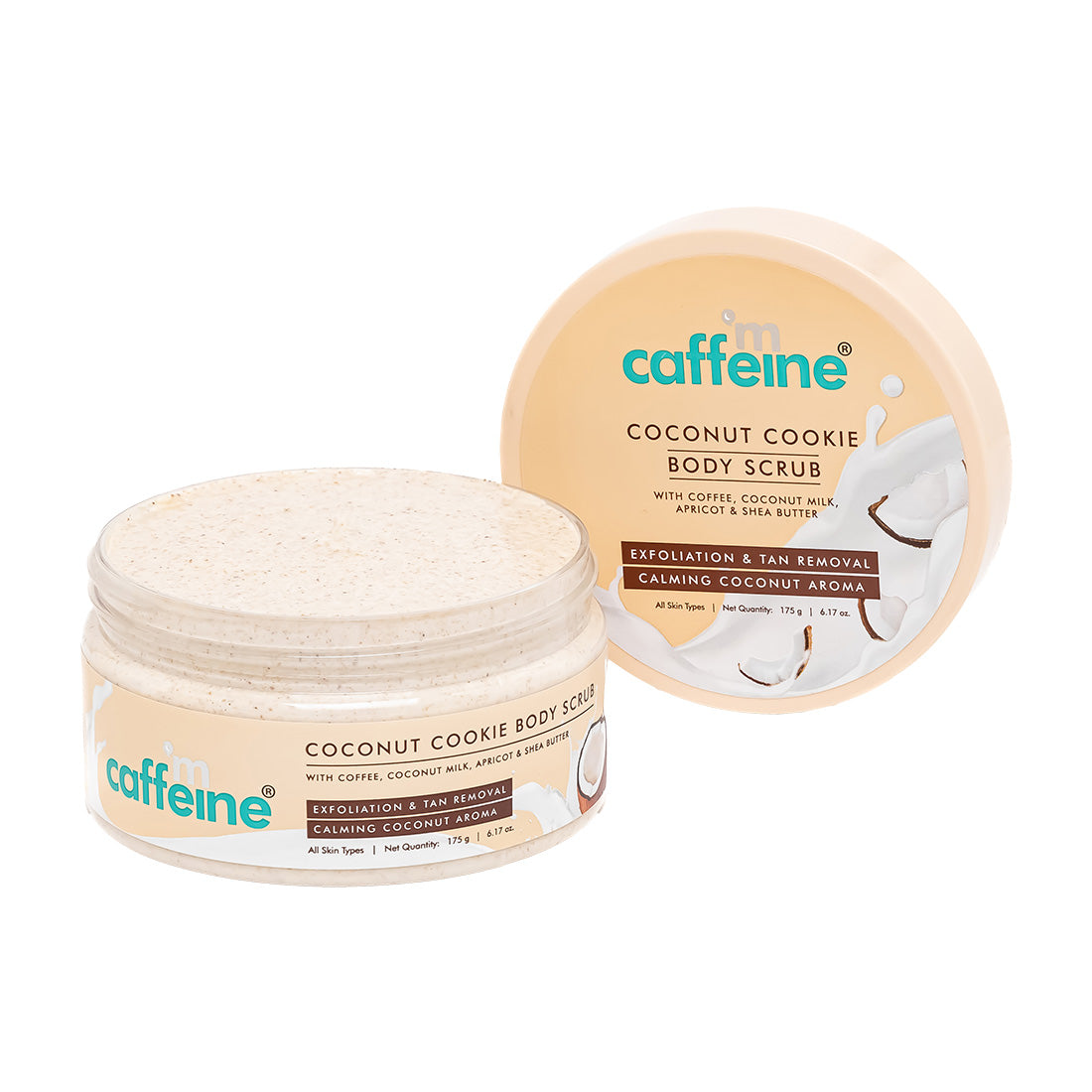 mCaffeine Coconut Cookie Body Scrub with Coffee |Exfoliates, Removes Tan, Treats Pigmentation