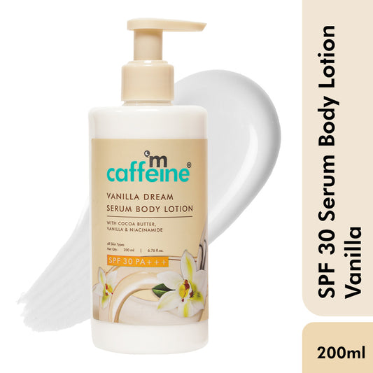 mCaffeine Vanilla Dream Serum Body Lotion SPF 30 PA+++ with Niacinamide & Cocoa Butter