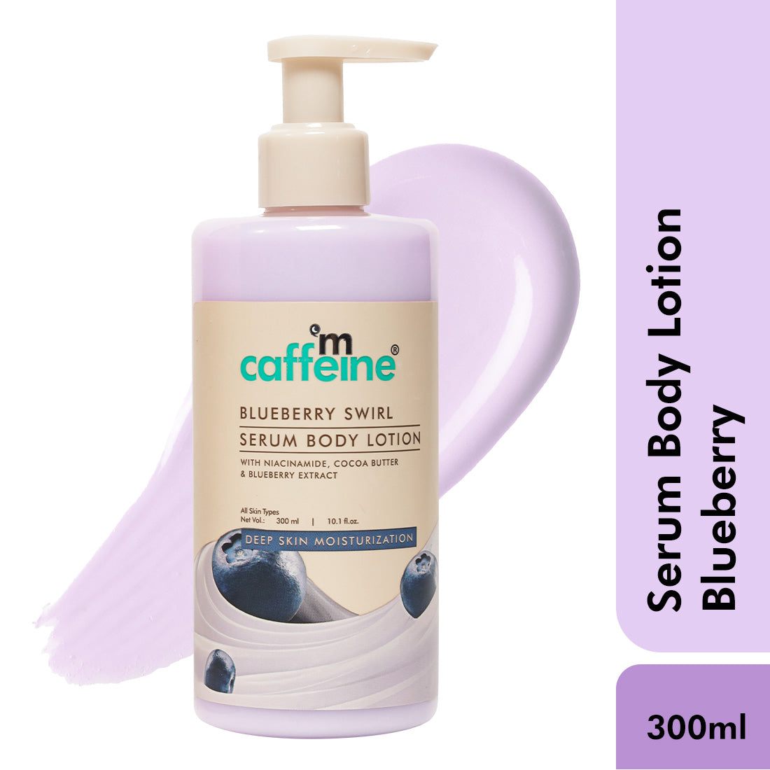 mCaffeine Blueberry Swirl Serum Body Lotion | Deep Moisturization With Niacinamide & Cocoa butter