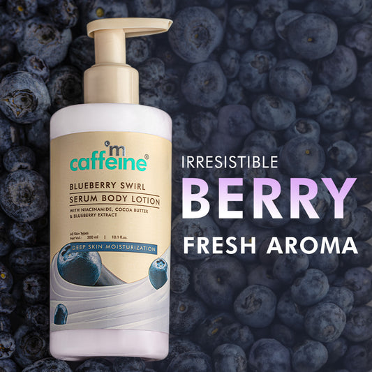 mCaffeine Blueberry Swirl Serum Body Lotion | Deep Moisturization With Niacinamide & Cocoa butter