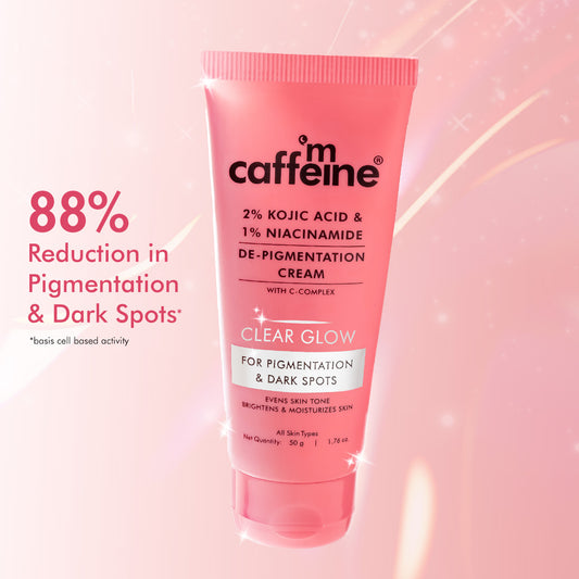 mCaffeine CLEAR GLOW 2% Kojic Acid 1% Niacinamide Pigmentation Removal Face Cream-Reduce Dark Spots