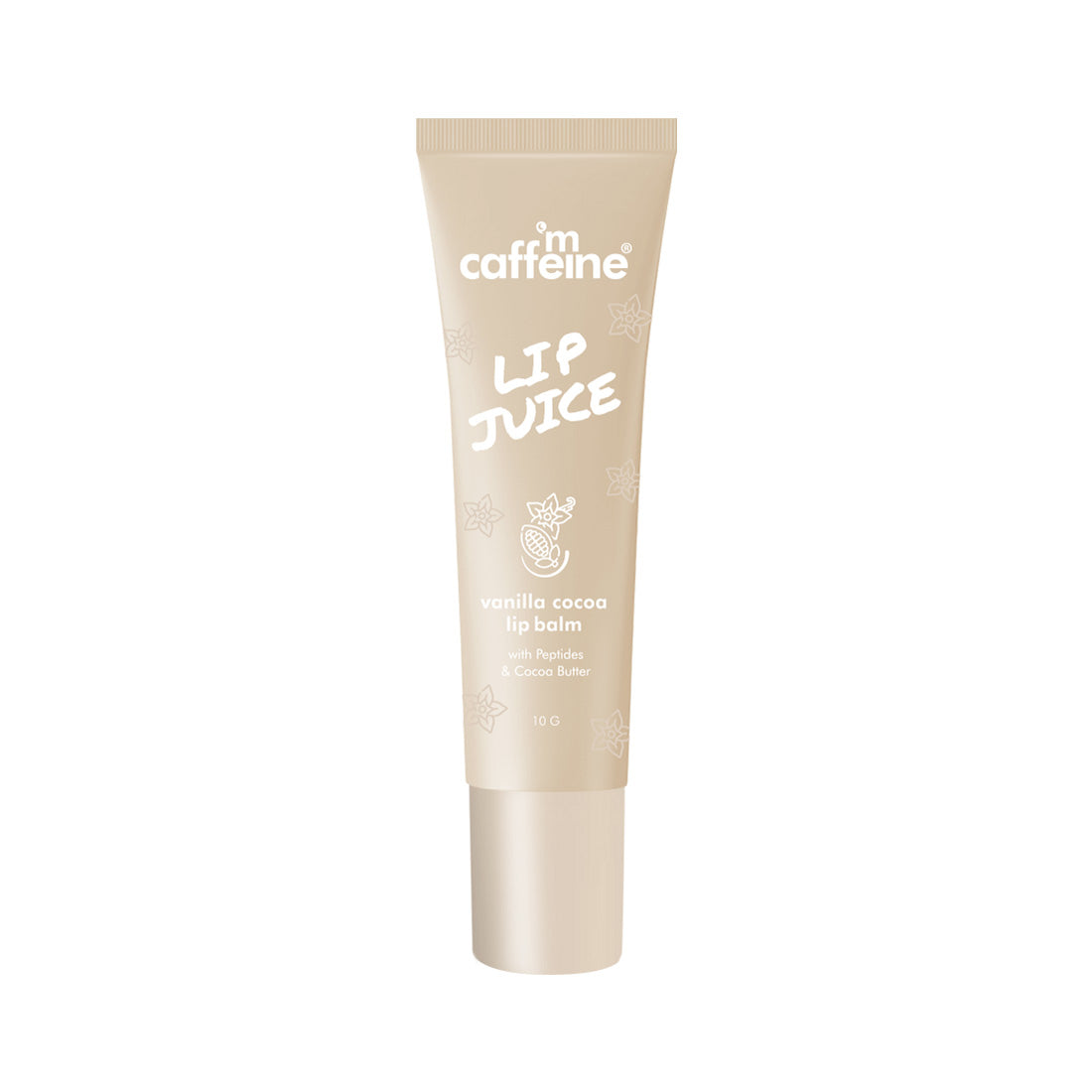 mCaffeine Lip Juice Vanilla Cocoa Lip Balm | 24 hrs Moisturization | Sweet Vanilla Flavor