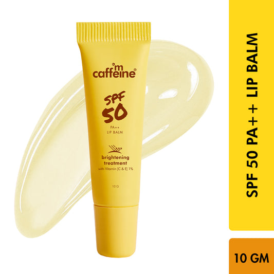 mCaffeine SPF 50 PA++ Lip Balm | Brightens & Even-Tones Lip | 24hrs Moisturization