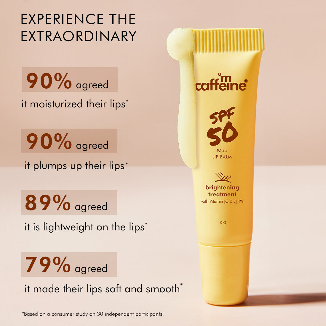 mCaffeine SPF 50 PA++ Lip Balm | Brightens & Even-Tones Lip | 24hrs Moisturization