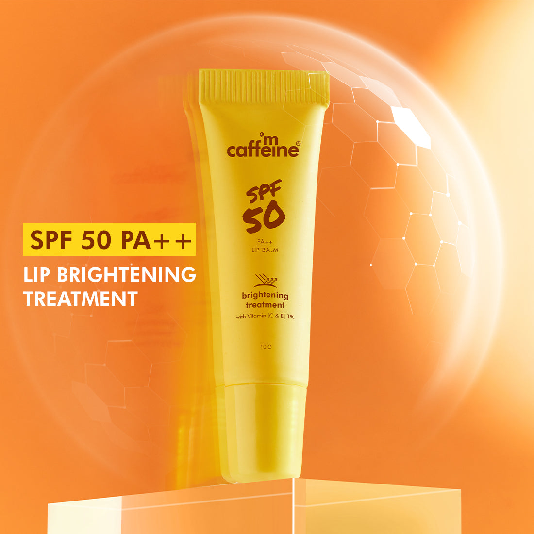 mCaffeine SPF 50 PA++ Lip Balm | Brightens & Even-Tones Lip | 24hrs Moisturization