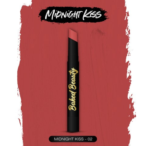 Lip Crayon Lipstick for Women, Lightweight & Nourishing Formula, 02 - Midnight Kiss, Vibrant Red, 2.5 g