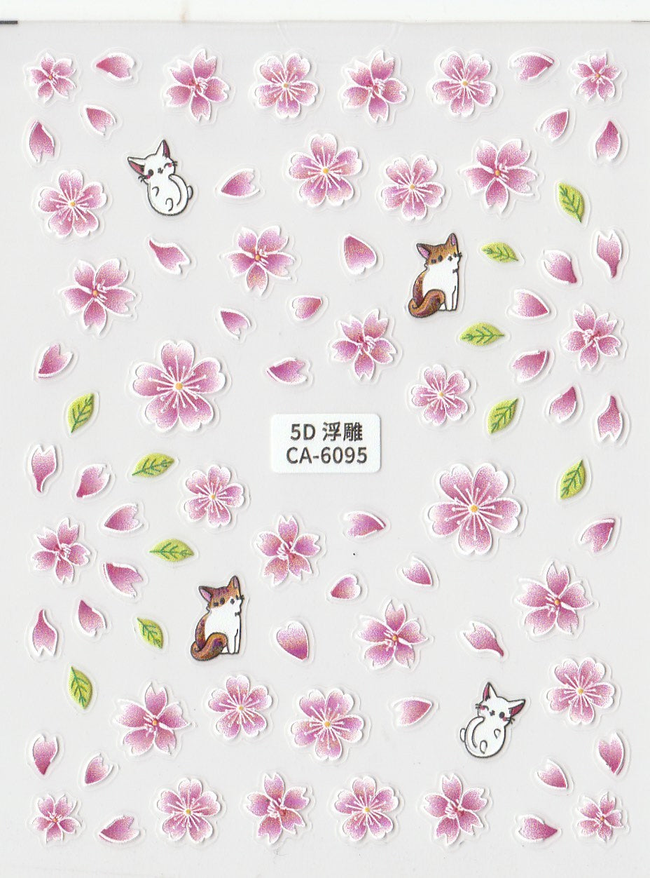 5D Self-Adhesive Nail Art Stickers - Flowers 6095