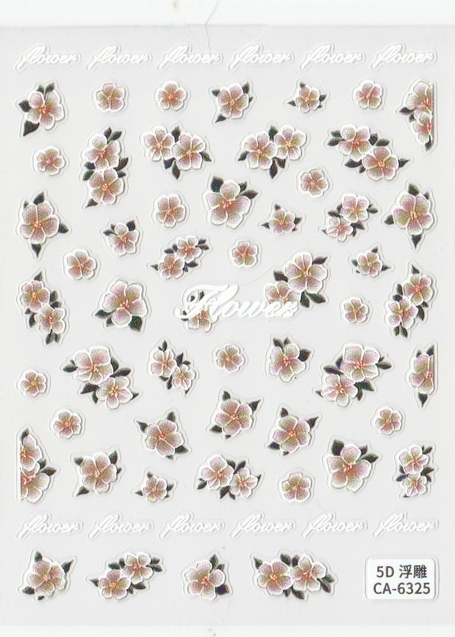 5D Self-Adhesive Nail Art Stickers - Flowers 6325