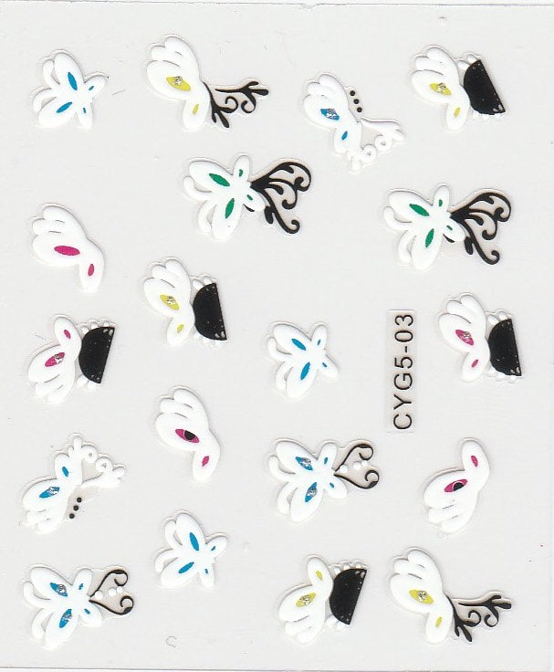 3D Self-Adhesive Nail Art Stickers - Colorful Design CYG5-03