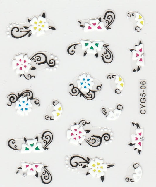 3D Self-Adhesive Nail Art Stickers - Colorful Design CYG5-06
