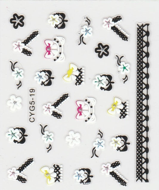3D Self-Adhesive Nail Art Stickers - Colorful Design CYG5-19