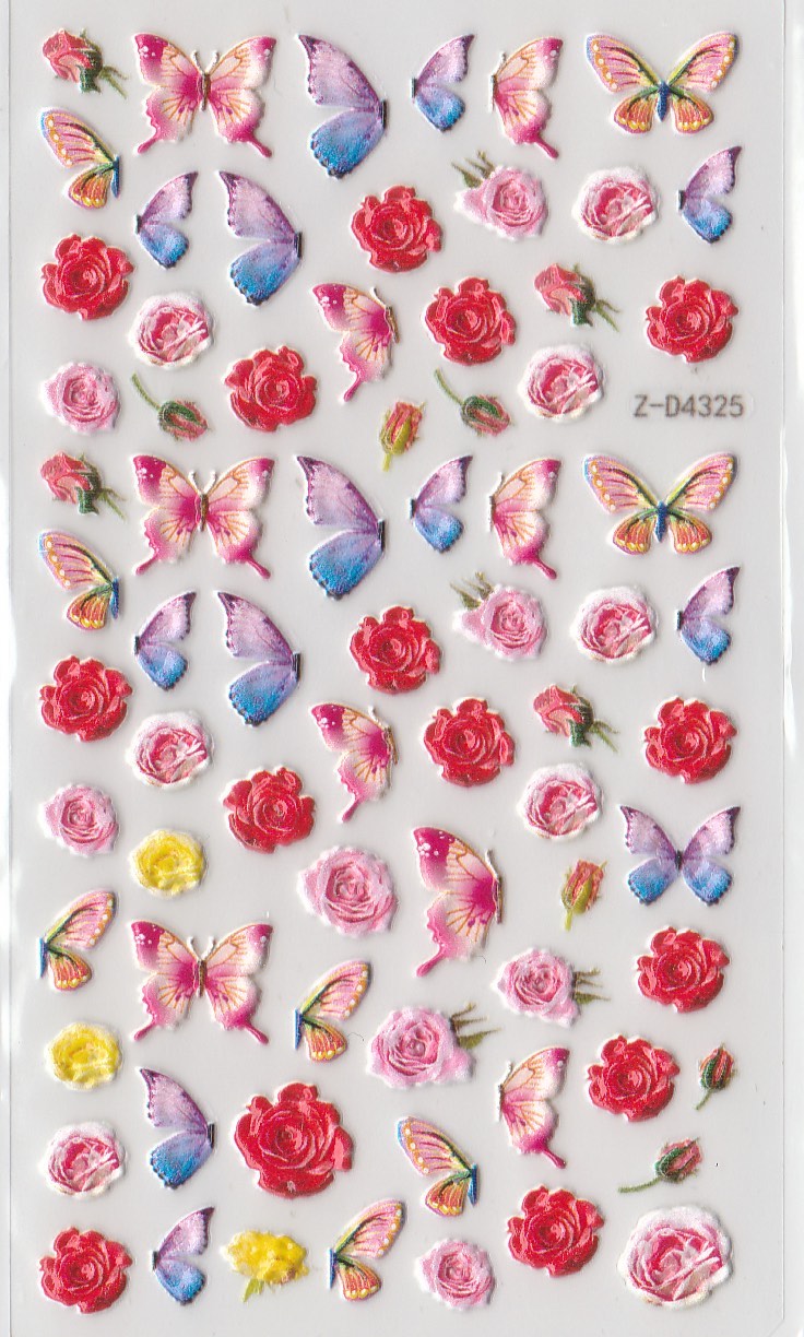 5D Self-Adhesive Nail Art Stickers - Flowers D4325