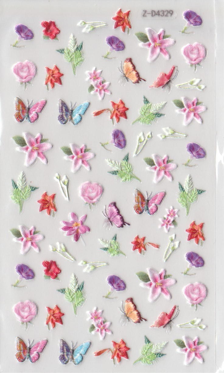 5D Self-Adhesive Nail Art Stickers - Flowers D4329