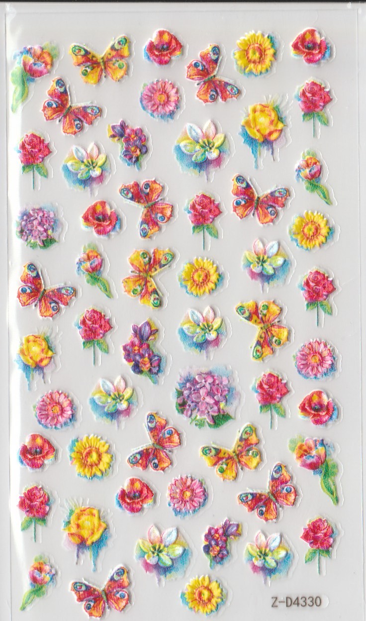 5D Self-Adhesive Nail Art Stickers - Flowers D4330