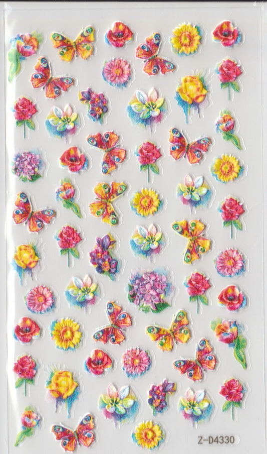 5D Self-Adhesive Nail Art Stickers - Flowers D4330