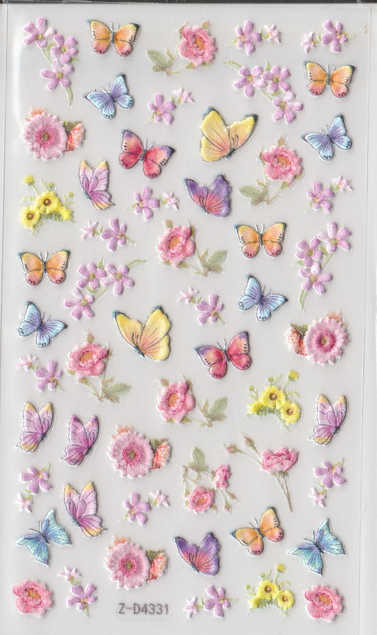 5D Self-Adhesive Nail Art Stickers - Flowers D4331