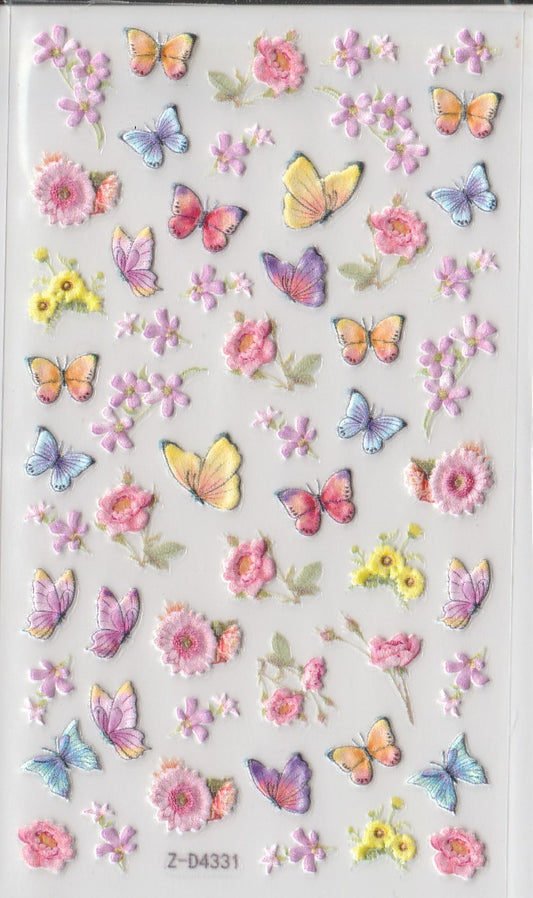 5D Self-Adhesive Nail Art Stickers - Flowers D4331