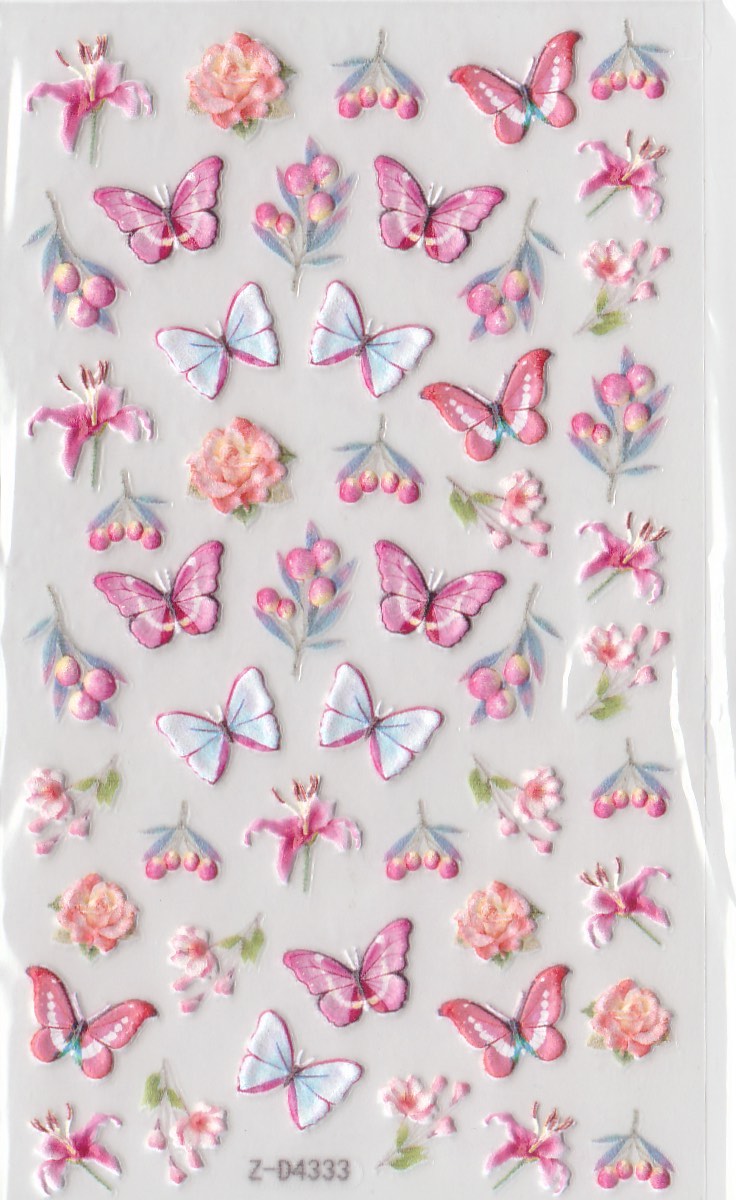 5D Self-Adhesive Nail Art Stickers - Butterfly D4333