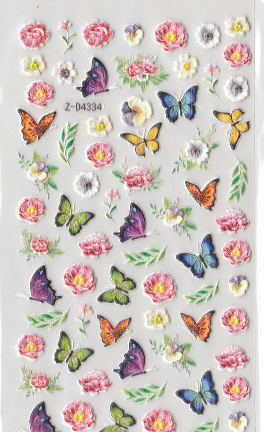 5D Self-Adhesive Nail Art Stickers - Flowers D4334