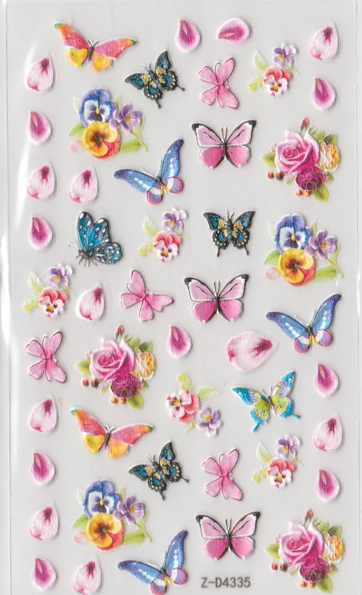 5D Self-Adhesive Nail Art Stickers - Flowers D4335