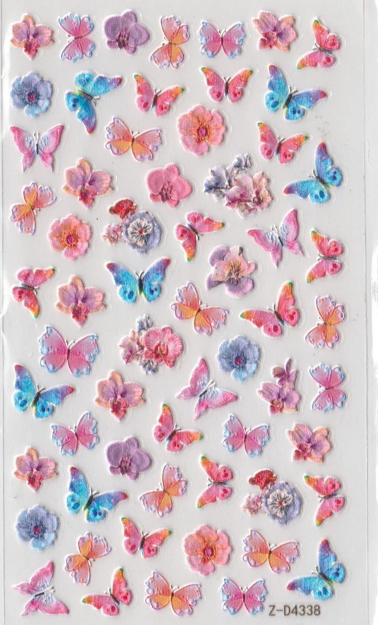 5D Self-Adhesive Nail Art Stickers - Flowers D4338