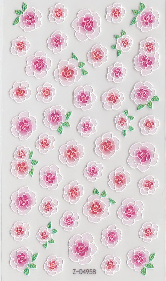 5D Self-Adhesive Nail Art Stickers - Flowers D4958