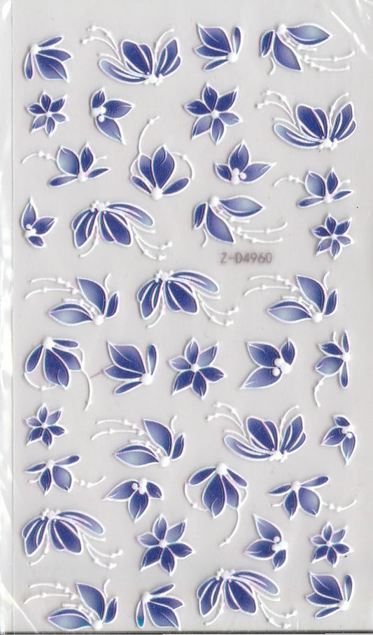 5D Self-Adhesive Nail Art Stickers - Flowers D4960