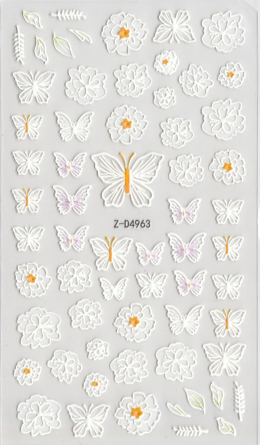 5D Self-Adhesive Nail Art Stickers - Butterfly D4963