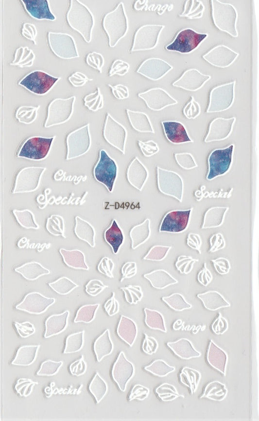 5D Self-Adhesive Nail Art Stickers - Leaves D4964