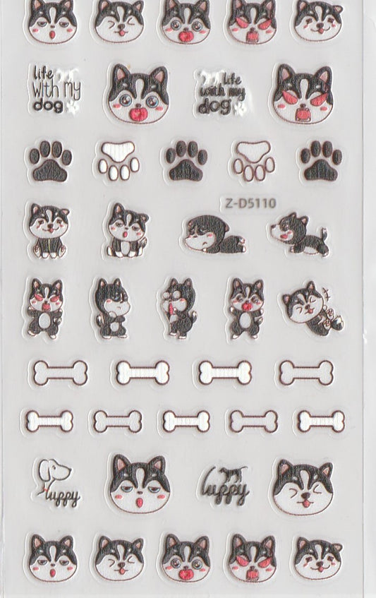 5D Self-Adhesive Nail Art Stickers - Kitty D5110