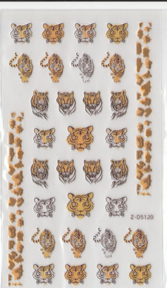 5D Self-Adhesive Nail Art Stickers - Tiger 5120