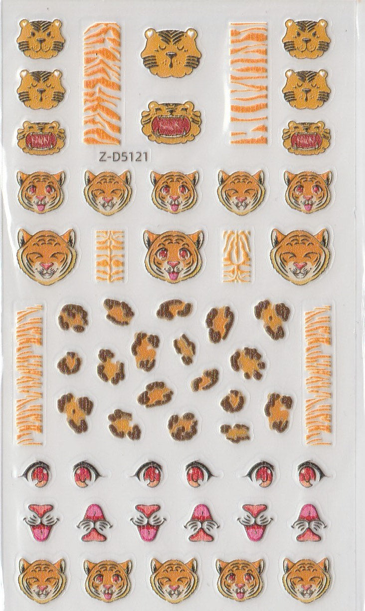 5D Self-Adhesive Nail Art Stickers - Tiger 5121