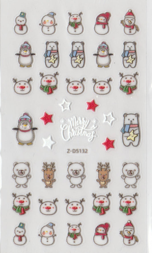 5D Self-Adhesive Nail Art Stickers - Merry Christmas D5132