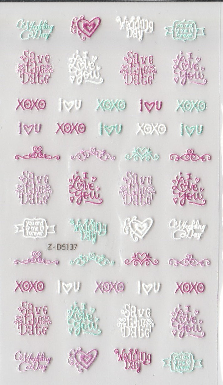 5D Self-Adhesive Nail Art Stickers - Grafitti D5137