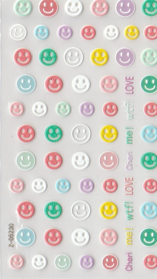 5D Self-Adhesive Nail Art Stickers - Smiley D5230