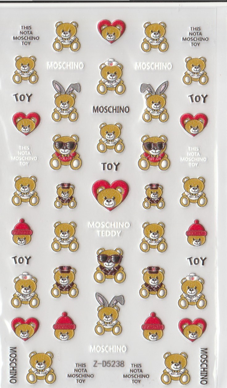 5D Self-Adhesive Nail Art Stickers - Teddy 5238