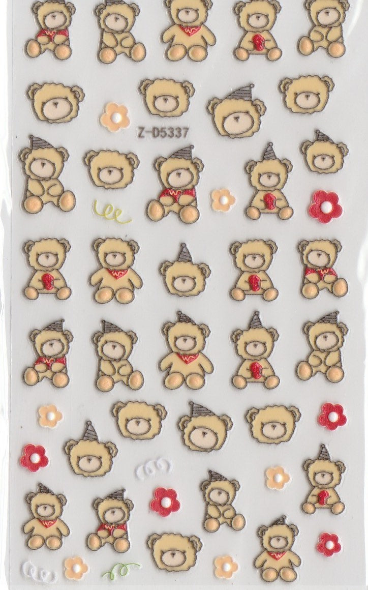 5D Self-Adhesive Nail Art Stickers - Teddy D5337