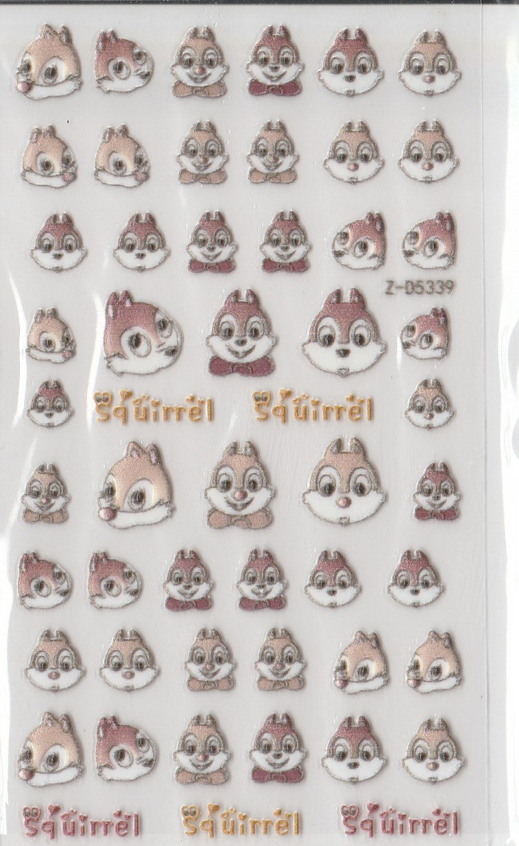 5D Self-Adhesive Nail Art Stickers - Squirrel D5339