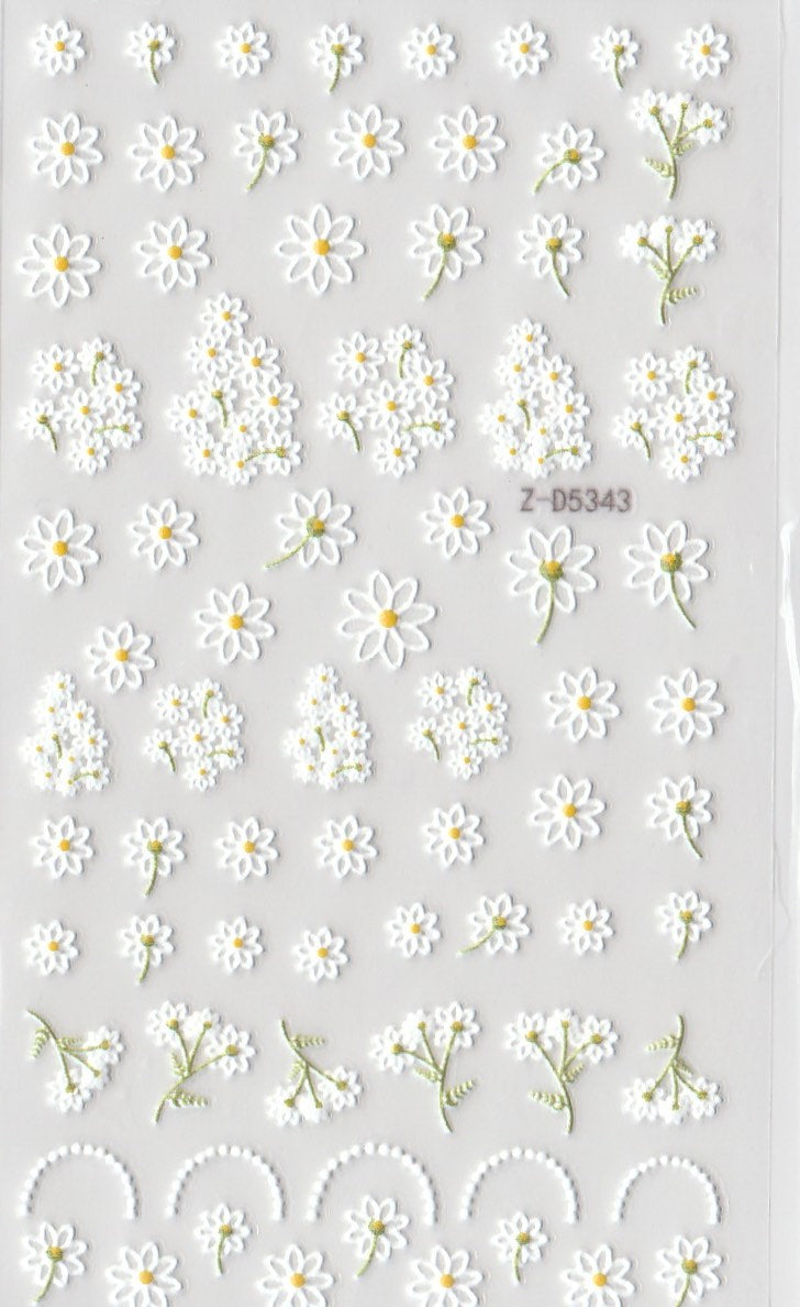 5D Self-Adhesive Nail Art Stickers - Flowers D5343