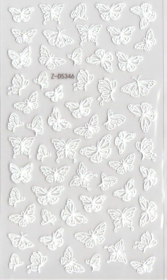 5D Self-Adhesive Nail Art Stickers - Butterfly D5346