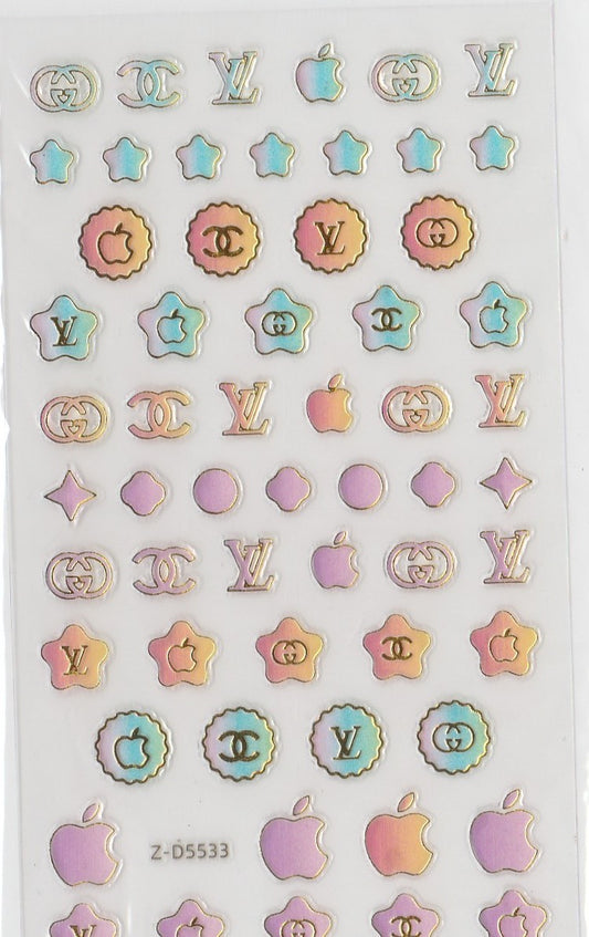 5D Self-Adhesive Nail Art Stickers - Brands D5533